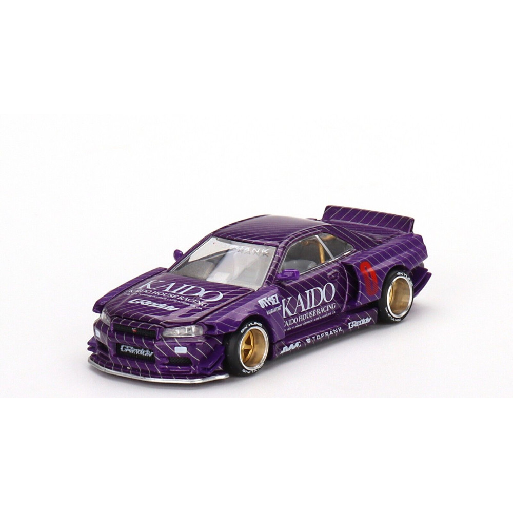 ミニカー KAIDO HOUSE NISSAN SKYLINE GT-R R34 048 Машинка Mini GT x Kaido House Nissan Skyline GT-R (R34) Kaido